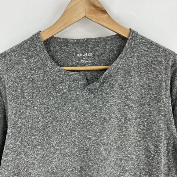 Untuckit Alvento Shirt Size Small Mens Gray Pullover Long Sleeve Casual Tee - Picture 2 of 8